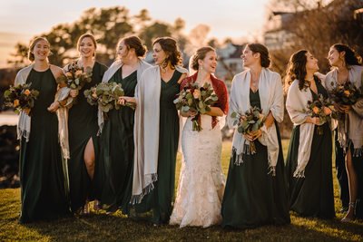 With the girls bridal party photography